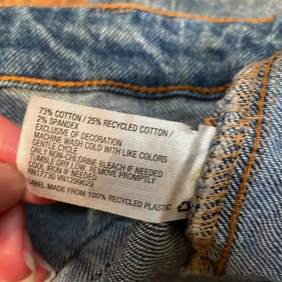 Knox Rose women’s shorts 14 large jean denim embroider stretch fray mid rise - Picture 5 of 10